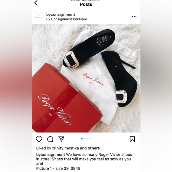 BNIB Roger Vivier black satin crystal embellished heels, perfect and never worn - Picture 9 of 9